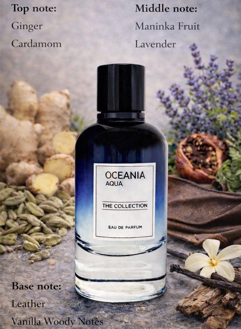 Orchid Oceania Aqua Pour Homme Eau de Parfum 100ml for Men | Long Lasting Fresh Spicy Woody Perfume with Ginger, Cardamom & Lavender | Leather, Vanilla & Woody Base Notes - Image 1